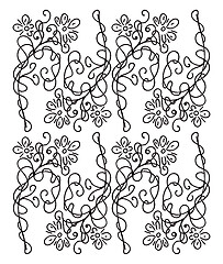 Image showing An abstract black and white floral design patterns vector or col