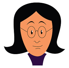 Image showing The portrait of a woman in violet-colored costume vector or colo