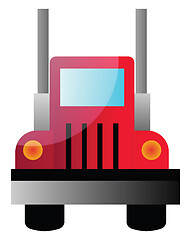 Image showing Vector illustration of a front view of a big red truck on white 