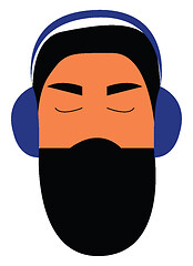 Image showing Man with headphone vector or color illustration