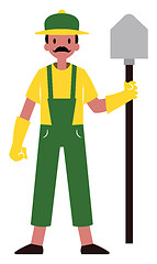 Image showing Farmer character simple vector illustration on a white backgroun