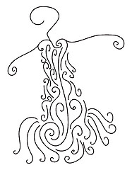 Image showing The design of a hanger and a gown vector or color illustration