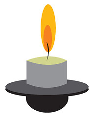 Image showing A burring candle vector or color illustration