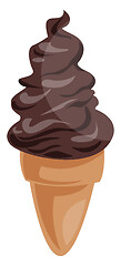 Image showing Icecream cone with with chocolate icecream vector illustration o