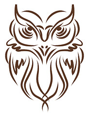 Image showing A big owl vector or color illustration