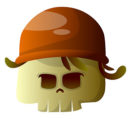 Image showing Simple cartoon skull vector illustartion on white background