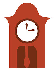 Image showing A brown wall clock vector or color illustration