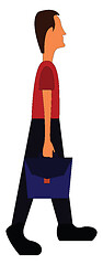Image showing Tall man with briefcase vector illustration on white background.