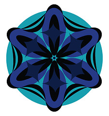 Image showing A blue astonishing mandala vector or color illustration