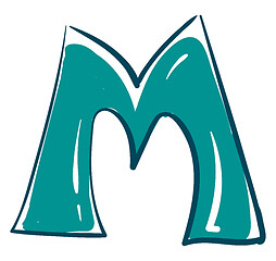 Image showing Letter M alphabet vector or color illustration