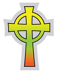 Image showing Colorful Catholic Celtic Cross vector illustration on a white ba