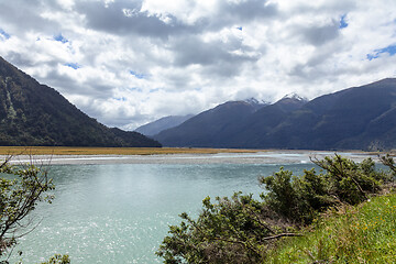 Image showing riverbed landscape scenery in south New Zealand