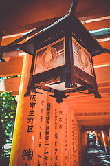 Image showing Lantern in Fushimi Inari Taisha shrine, Kyoto, Japan