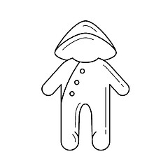 Image showing Baby sleepsuit vector line icon.