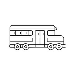 Image showing School bus vector line icon.