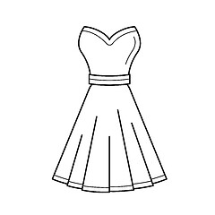 Image showing Dress vector line icon.