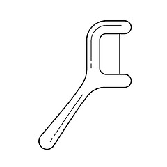 Image showing Floss pick line icon.
