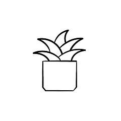 Image showing Mother-in-law tongue plant hand drawn sketch icon.