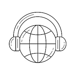 Image showing Global music service line icon.