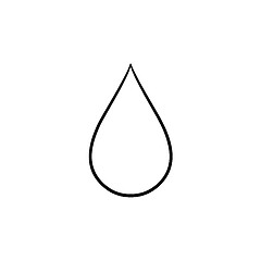 Image showing Water drop hand drawn sketch icon.