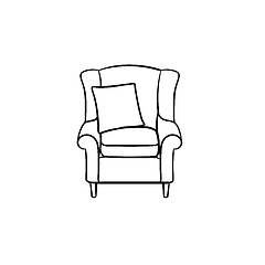 Image showing Armchair hand drawn sketch icon.