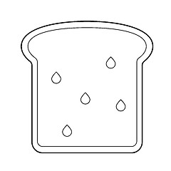 Image showing Whole wheat toast bread vector line icon.