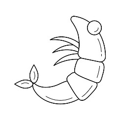 Image showing Shrimp vector line icon.