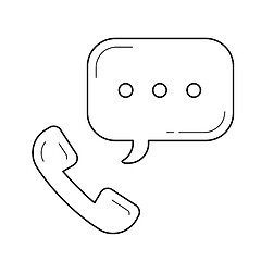 Image showing Telephone receiver line icon.