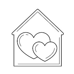 Image showing Sweet home vector line icon.