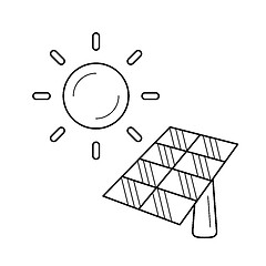 Image showing Solar energy industry vector line icon.