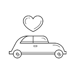 Image showing Just married vector line icon.