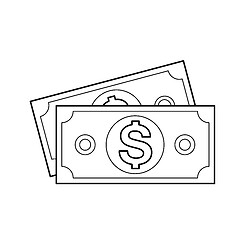 Image showing Money banknotes vector line icon.