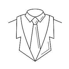 Image showing Suit vector line icon.