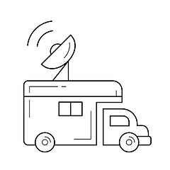 Image showing Broadcasting van line icon.