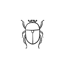 Image showing Colorado potato beetle hand drawn sketch icon.