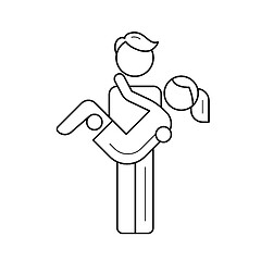 Image showing Happy couple vector line icon.
