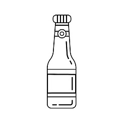 Image showing Beer bottle vector line icon.