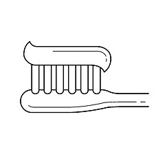 Image showing Toothbrush with toothpaste line icon.