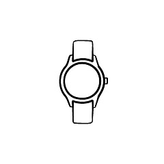 Image showing Wrist watch hand drawn sketch icon.