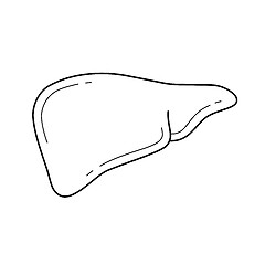Image showing Human liver line icon.