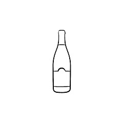 Image showing Wine bottle hand drawn sketch icon.