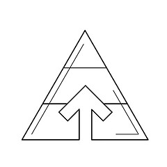 Image showing Pyramid chart vector line icon.