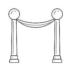 Image showing Red carpet fence line icon.