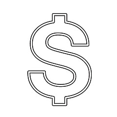 Image showing Dollar symbol vector line icon.