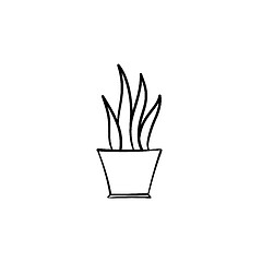 Image showing Sansevieria trifasciata hand drawn sketch icon.