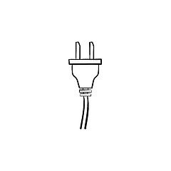 Image showing Electric plug hand drawn sketch icon.