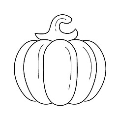 Image showing Pumpkin vector line icon.