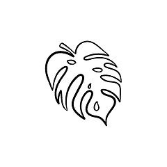 Image showing Palm leaf hand drawn sketch icon.