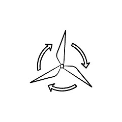 Image showing Wind generator hand drawn sketch icon.