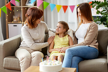 Image showing mother, daughter and grandmother at birthday party